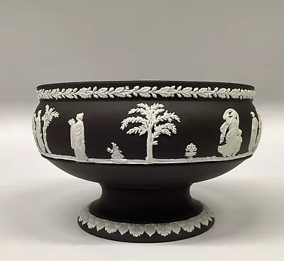 Buy Wedgwood Black Jasperware Imperial Footed Bowl Neoclassical Scenes • 80£