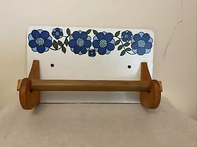 Buy Vintage 1960s Taunton Vale Kitchen Roll Holder Blue Daisy Flower Deco Wall Hang • 14£