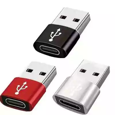 Buy USB To USB C Adapter 1/3Pack Type C Female To USB A Male Charger Cable Converter • 6.99£