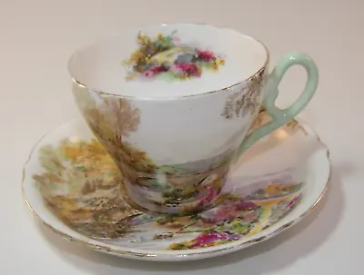 Buy Vintage Shelley Heather Pattern Coffee Cup & Saucer 1950s • 7.99£