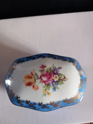 Buy Small Floral Dresden China Foreign Trimket Box • 6£