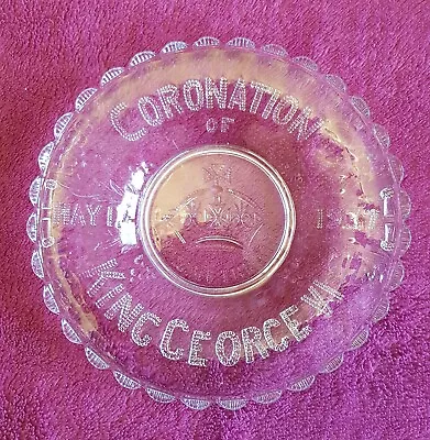 Buy Coronation Of King George VI Clear Pressed Glass Commemorative 1937 Plate  • 6£