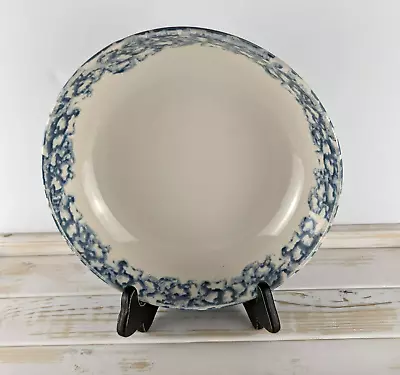 Buy Blue & White Spongeware Pottery Stoneware 9  Serving Bowl 2  Deep • 15.36£