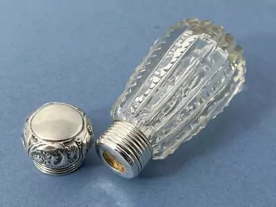 Buy Antique Edwardian Solid Silver Cut Glass Perfume / Scent Bottle Birm 1905 • 18£