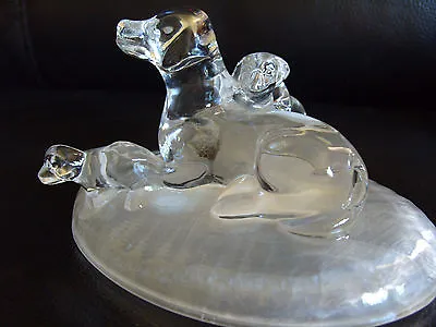 Buy Rare Vintage Cristal D'arques Glass Dog Puppies Ornament Crystal Figurine -226 • 25£
