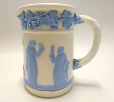 Buy Early 1900s Wedgwood Queens Ware Blue On White Miniature Jug • 24.99£