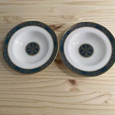 Buy 2 Royal Doulton Carlyle Bone China Rimmed Soup Bowls 8 Inch Made In England • 84.74£
