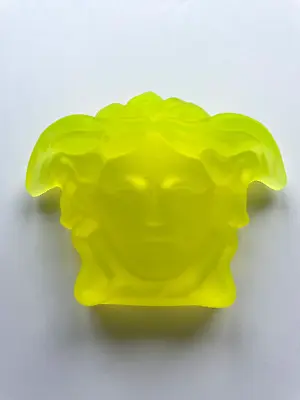 Buy Uranium Glass Medusa Half Head NEW Yellow Vaseline Glass Glows Green In UV Light • 34.94£