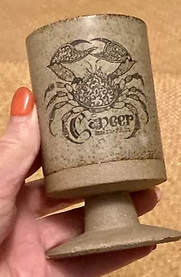 Buy Vintage Studio Pottery Stoneware Ceramic Goblet. Cancer Zodiac Crab. NEW UNUSED • 7.25£