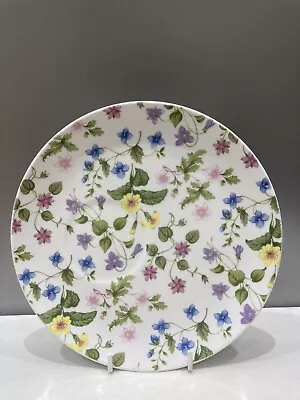 Buy Vintage Queens Fine Bone China Country Meadow Snack / Tennis/ Plate • 5.99£