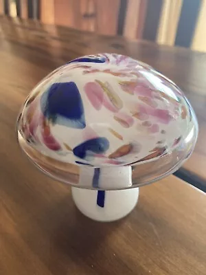 Buy Glass Toadstool Multicoloured Paperweight Approx 9cm Height • 25£