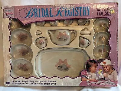 Buy 1992 CDI Vintage BRIDAL REGISTRY 18 Pc CHILD TEA Party SET Wedding Bells NEW! • 21.13£