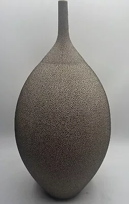 Buy Modern Textured Glaze Vase 17 1/2” Brown Speckled Centerpiece Minimalist • 70.12£