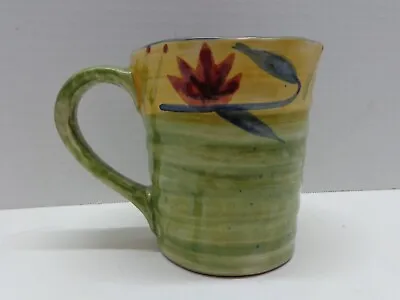 Buy Pier 1 Handpainted Stoneware Flowery Coffee Mug • 13.91£