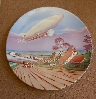 Buy Vintage Poole Pottery Plate, Zeppelin, Air Ship, 1940s • 4£
