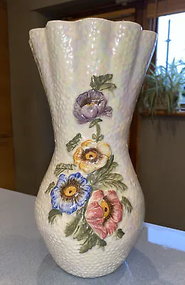 Buy 1950’s Arthur Wood England Iridescent Lustreware Tall Flower  Vase Sabina 5208 • 16£