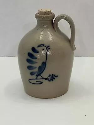 Buy Conner Prairie Pottery Stoneware Cobalt Blue Salt Glaze Small Bird Crock Vase • 21.18£