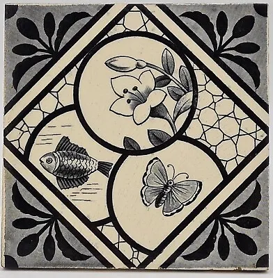 Buy Antique Fireplace Tile By The Decorative Art Tile Co 1881 AE1 • 24.99£