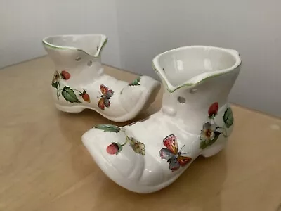 Buy 2 James Kent, Old Foley Ceramic Boots, Butterflies, Fruit Pattern • 12.99£