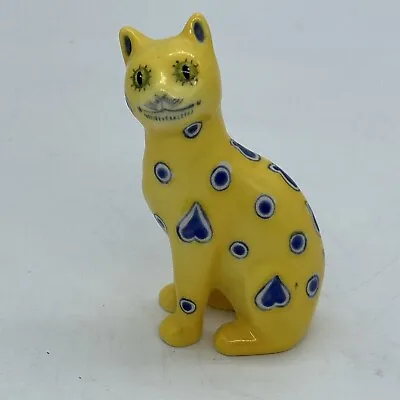Buy Franklin Mint Curio Cabinet Cat - Galle Yellow Blue Whimsical • 120.06£
