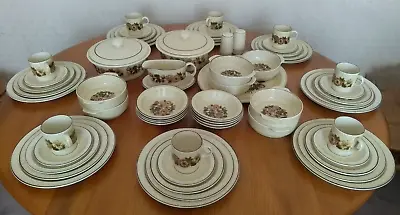 Buy Poole Pottery - Thistlewood - 64 Piece - 8 Setting - Tableware Floral Retro Vtg • 95£