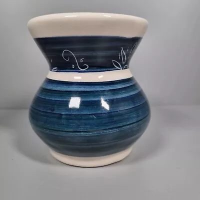 Buy Vintage Rhayader Vase Sgraffito Dragon Small Pottery Rhayader Teal Beige • 9£