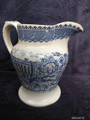 Buy Rare Antique Pearlware Transfer Pottery Pitcher Jug Lion & Rose Thistle Unicorn • 34£
