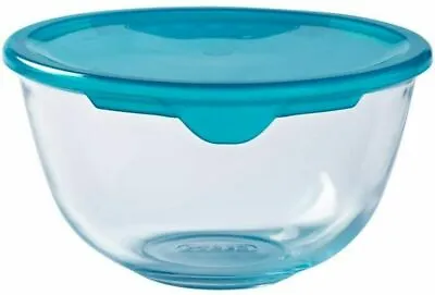 Buy Pyrex Glass Mixing Bowl With Lid 500ml Clear/Blue • 9.75£