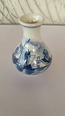 Buy Delft Holland Hand Painted Blue And White  Small Vase Vintage • 7.99£