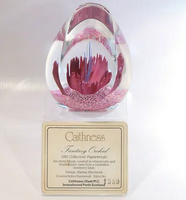 Buy Caithness Collectors LIMITED EDITION Paperweight FANTASY ORCHID Original Box   • 80£