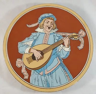 Buy Antique Mettlach Villeroy & Boch Lute Troubadour Musician Plate Wall Plaque • 33.15£