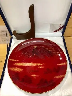 Buy Large Noritake Bone China Plate Hand Painted Red Fuji Mountain Diameter 36 Cm JP • 1,248.97£