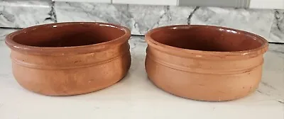 Buy 2x Terracotta Glazed Serving Dishes Bowls - Tapas | Cazuelas | Spanish (15cm) • 3.40£