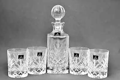Buy 🌿 Vintage Royal Doulton Crystal Giftware Set  Decanter With 4 Glasses In Box • 129.99£