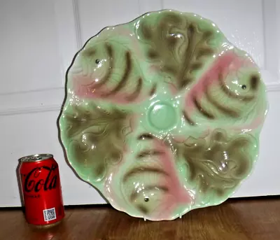 Buy Shorter & Sons Fish Serving Oyster Plate ~ 13.5  ~ Green & Pink ~ 1940's/50's • 19.99£