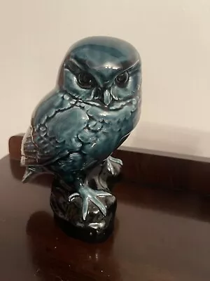 Buy POOLE POTTERY BLUE & BLACK  GLAZED OWL 7in TALL • 18.50£
