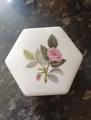 Buy Wedgewood Hathaway Rose Bone China Hexagonal Trinket Box With Lid • 5£