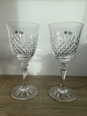 Buy 2 X Galway Irish 24% Lead Crystal Large Wine Glasses With Original Sticker • 45£
