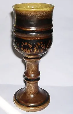 Buy Early Studio Rye Pottery - David Sharp - Tall Stemmed Goblet 22cm - Collectable. • 50£