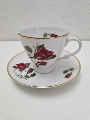 Buy Favolina Bone China Tea Cup & Saucer Rose Bud Vintage • 10.99£