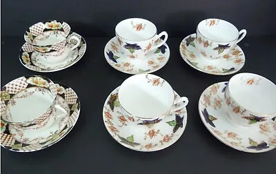 Buy Lot Of 6 Antique Edwardian Teacups And Saucers Bone China Vintage Tea Set • 25£