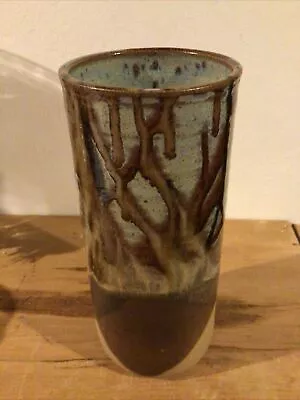Buy Studio Pottery Drip Glazed Vase Canterbury Pottery 8 Inches High • 15£