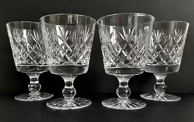 Buy Set Of 4 Thomas Webb Crystal  Warwick  Cut Large Wine Goblet Glasses 12cm Signed • 34.99£