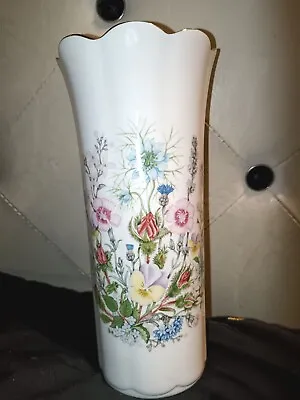 Buy Lovely Aynsley Wild Tudor Fine Bone China Vase 22cm Tall Great Condition • 9.99£