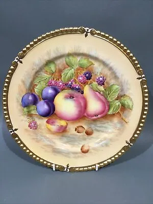 Buy Aynsley Bone China “ Orchard Gold “ Cabinet Plate Hand Decorated Signed N Brunt • 59.95£