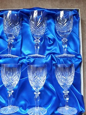 Buy Edinburgh Crystal Sherry Wine Glasses X 6 Balmoral Boxed Vintage  • 40£