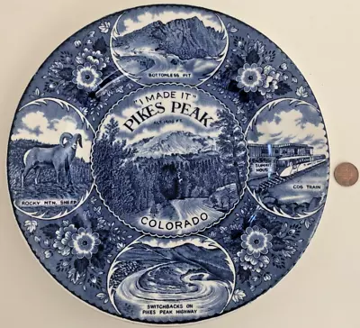 Buy Antique / Vintage Staffordshire Ware England - USA Pikes Peak Colorado - Plate • 35£