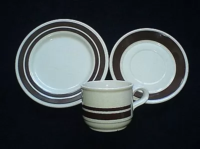 Buy Kilncraft Tableware Staff Cream Brown Band Cup Saucer Side Plate X1 C1970 (6 Ava • 7.99£