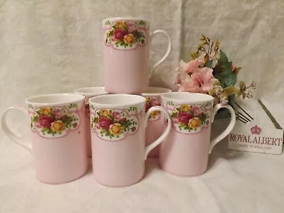 Buy Beautiful Royal Albert Rose Cameo Set Of 6 PINK Coffee Mugs In V.G.C RARE • 29.99£
