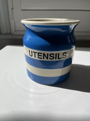 Buy The Original T G Green Cornishware Blue And White Utensil Pot Jar • 25£